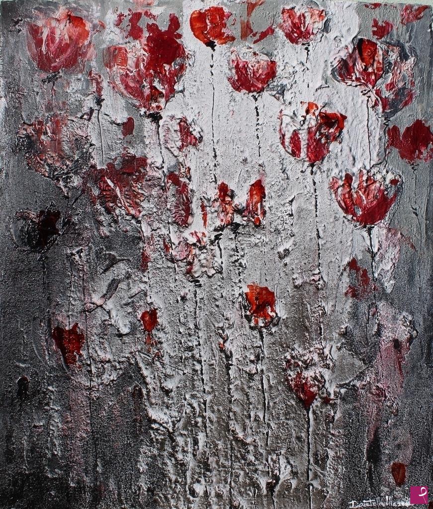 quadri in vendita online - Dancing poppies...in the night
