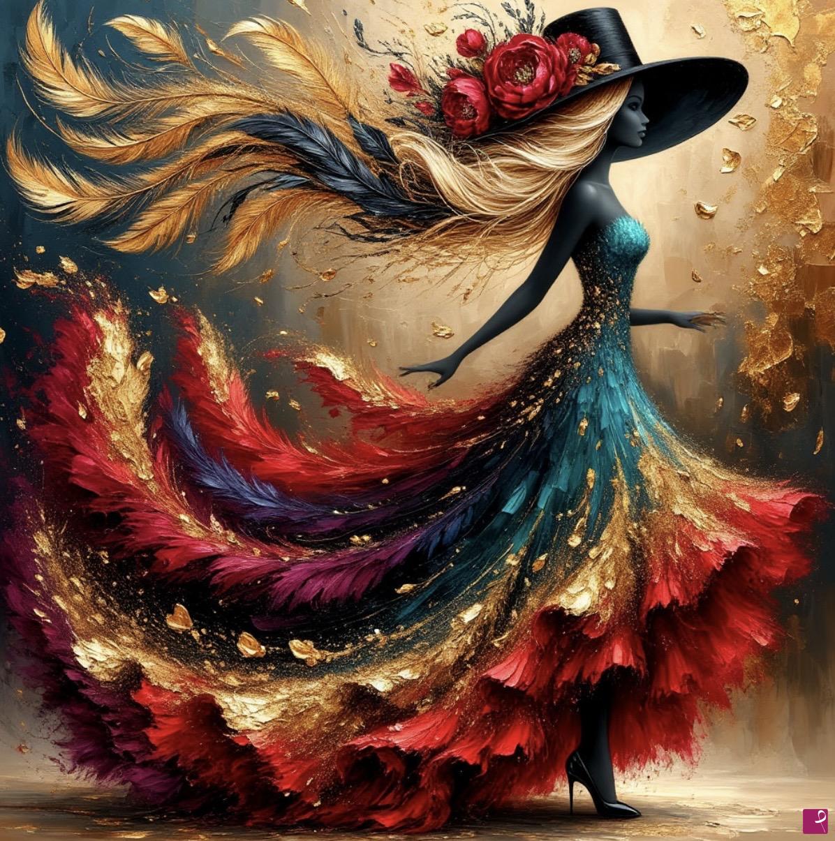 quadri in vendita online - Dancing woman