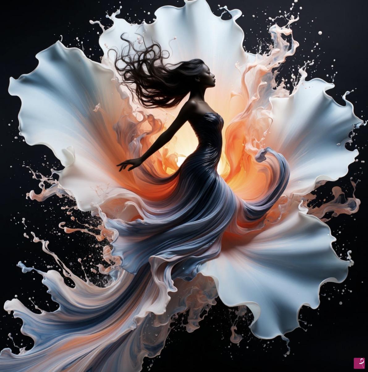 quadri in vendita online - Dancing women from flower 