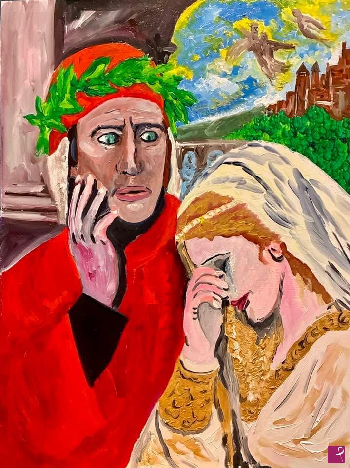 quadri in vendita online - Dante e Beatrice 