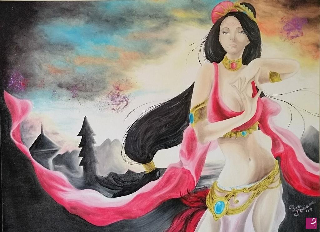 quadri in vendita online - danzando tra i mille colori di un alba orientale