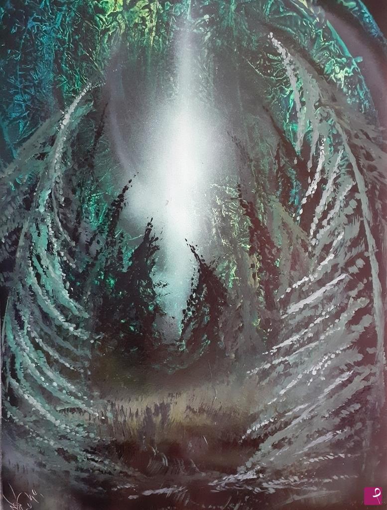 quadri in vendita online - Dark deep forest