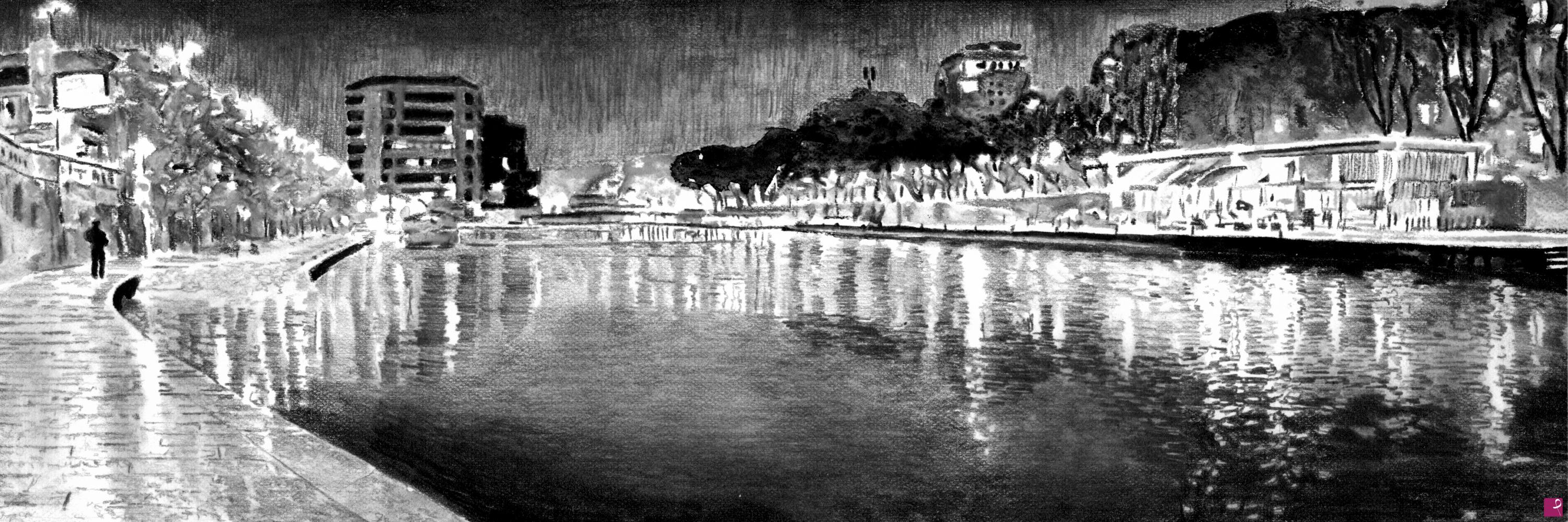 quadri in vendita online - Darsena l’ombra dell’acqua