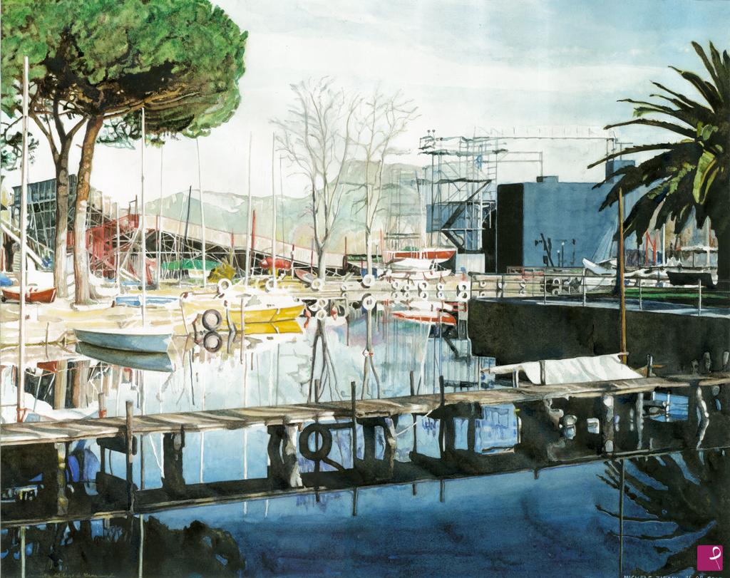 quadri in vendita online - Darsenetta del lago di Massaciuccoli