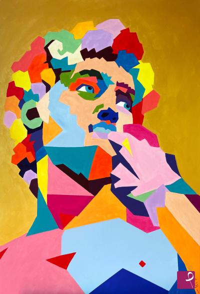 disponibile quadro - David One, Michelangelo Pop Art - Azzumail