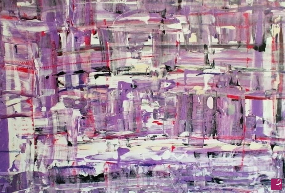 quadri in vendita online - Deep Purple dipinto su tela originale quadro moderno Lovisi Valter arte contemporanea 150 x 90 cm