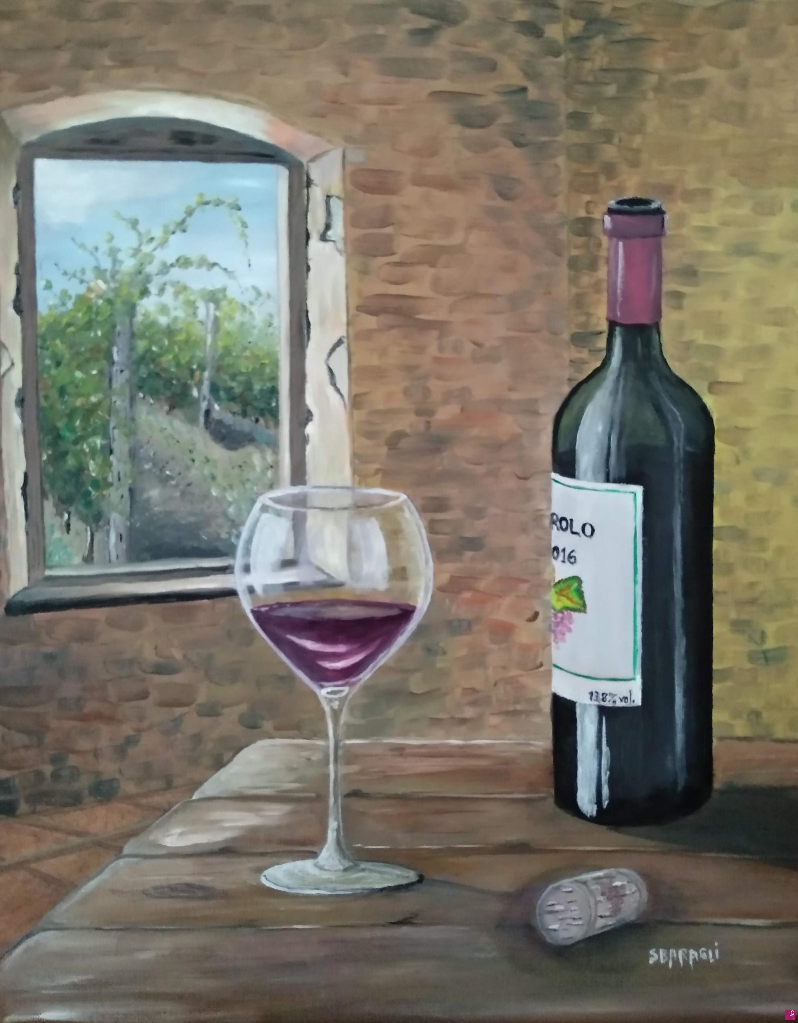 quadri in vendita online - Degustazione in vigna