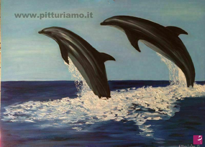 quadri in vendita online - Delfini - Dauphins