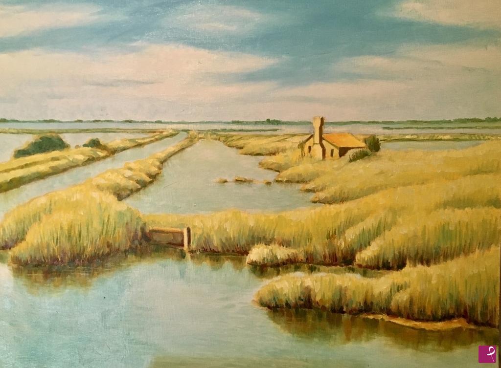 quadri in vendita online - Delta del Po valle da pesca  