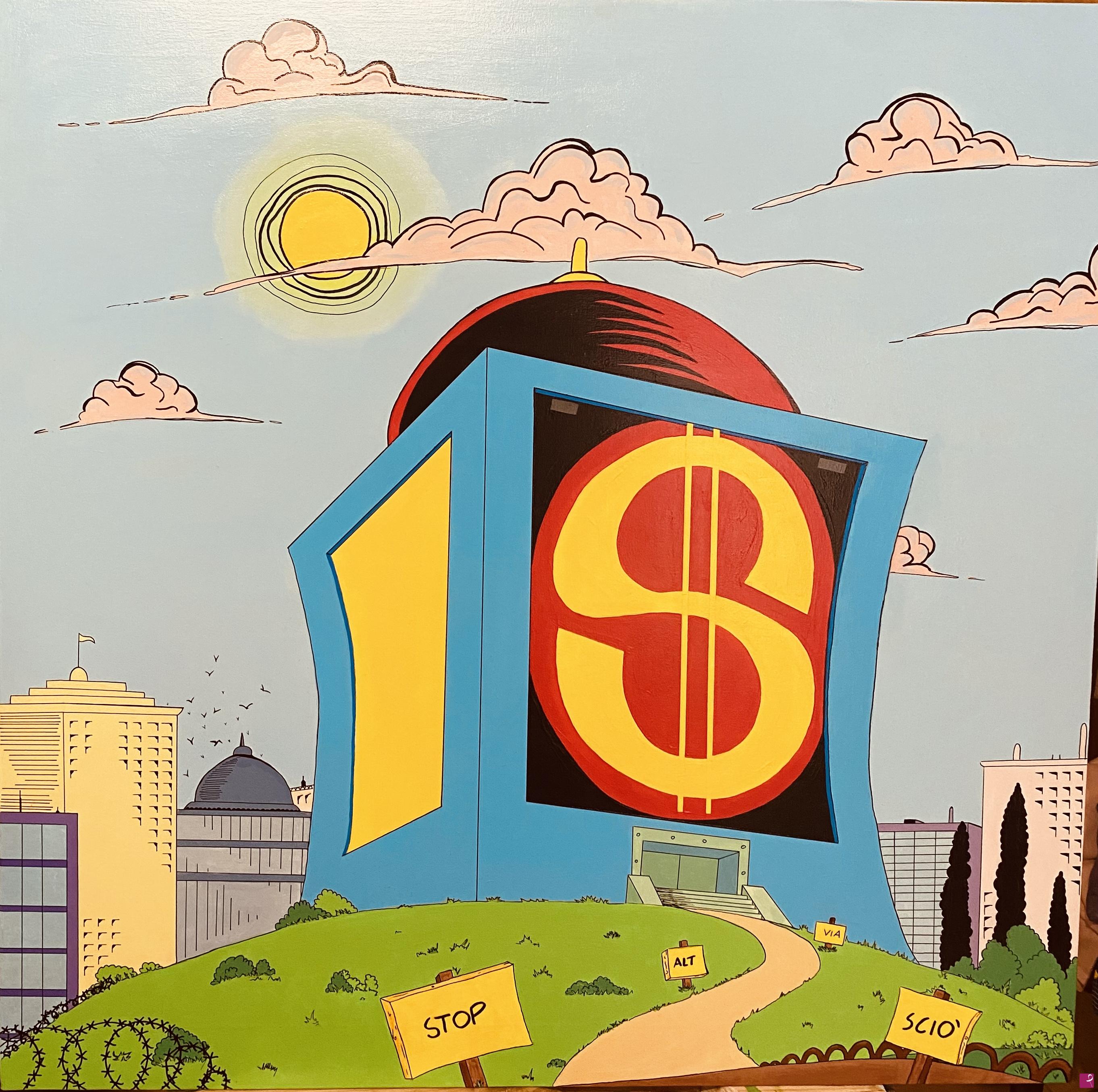 quadri in vendita online - Deposito Zio Paperone 110x110cm tiratura 1/10