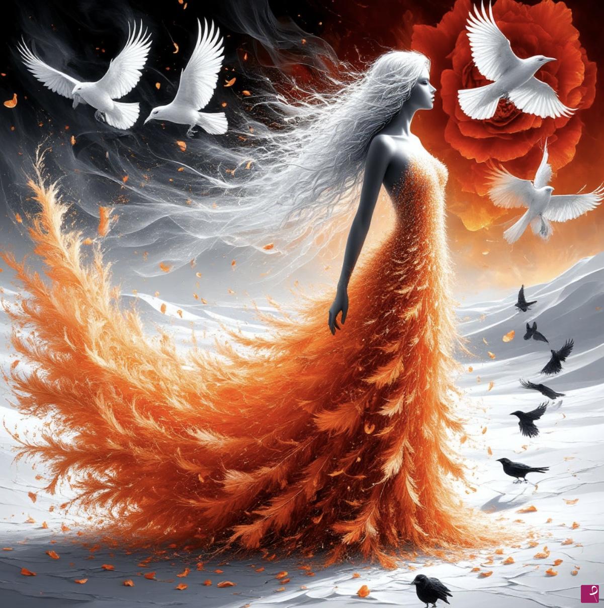 quadri in vendita online - Desert, girl, birds3