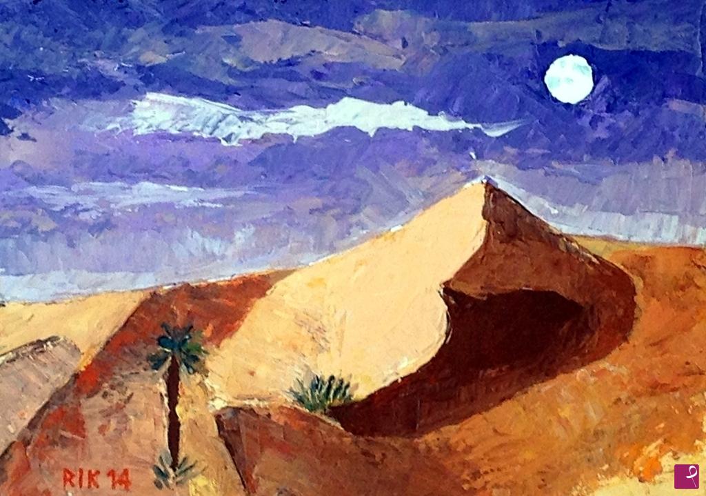 quadri in vendita online - DESERTO CON LUNA