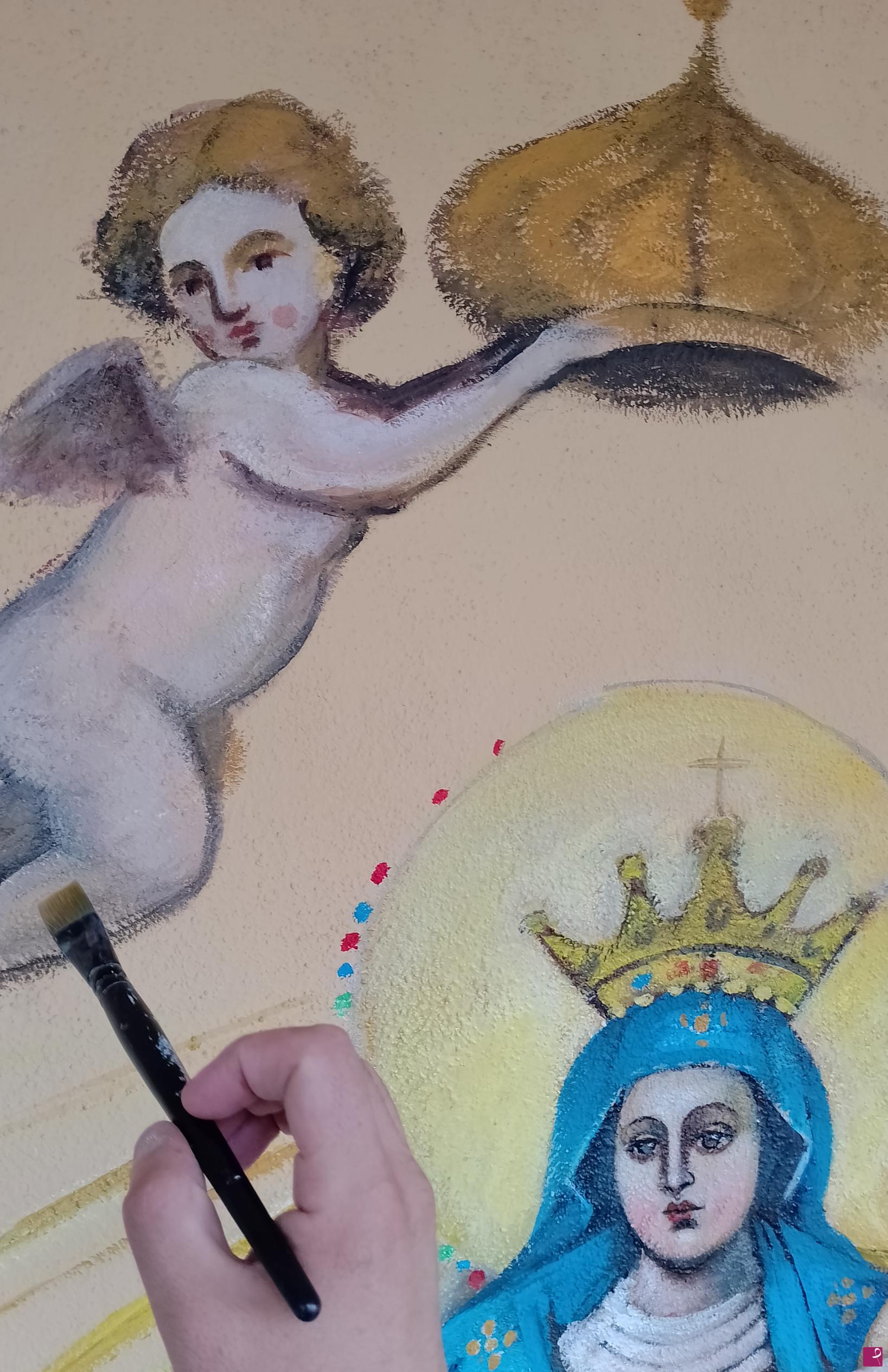 quadri in vendita online - Dettaglio Affresco Achiropita 