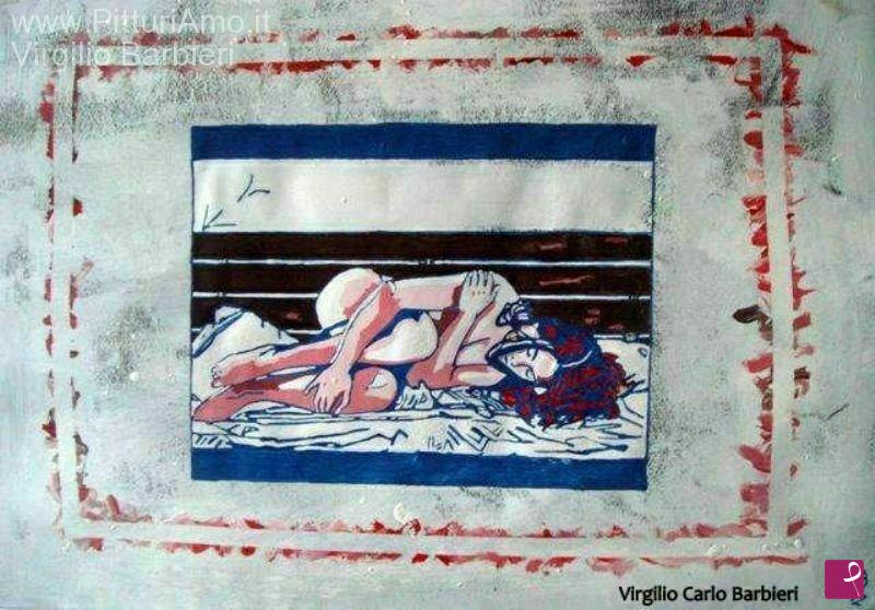 quadri in vendita online - Di rosso e di blu....due