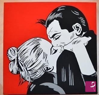 quadri in vendita online - "Diabolik e Eva Kant " (2)