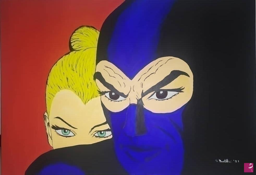quadri in vendita online - Diabolik e Eva Kant