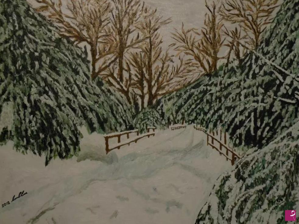 quadri in vendita online - Dicembre.  I suoni si perdono ed i colori svaniscono, la natura si assopisce sotto la neve di dicembre. 