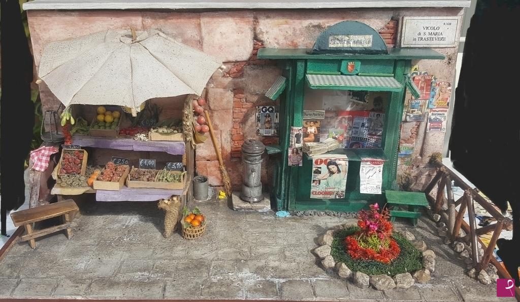 quadri in vendita online - Diorama piazzetta mercato 