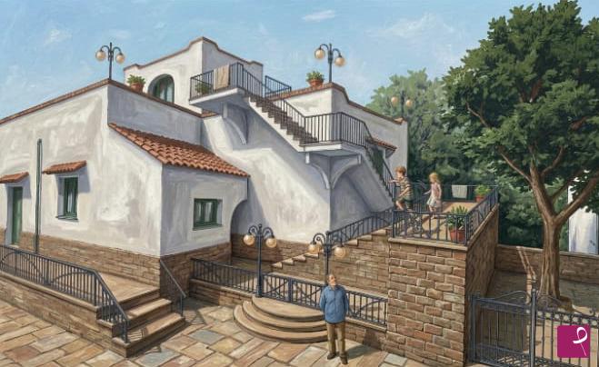 quadri in vendita online - Dipinto la Villa nel Salento 