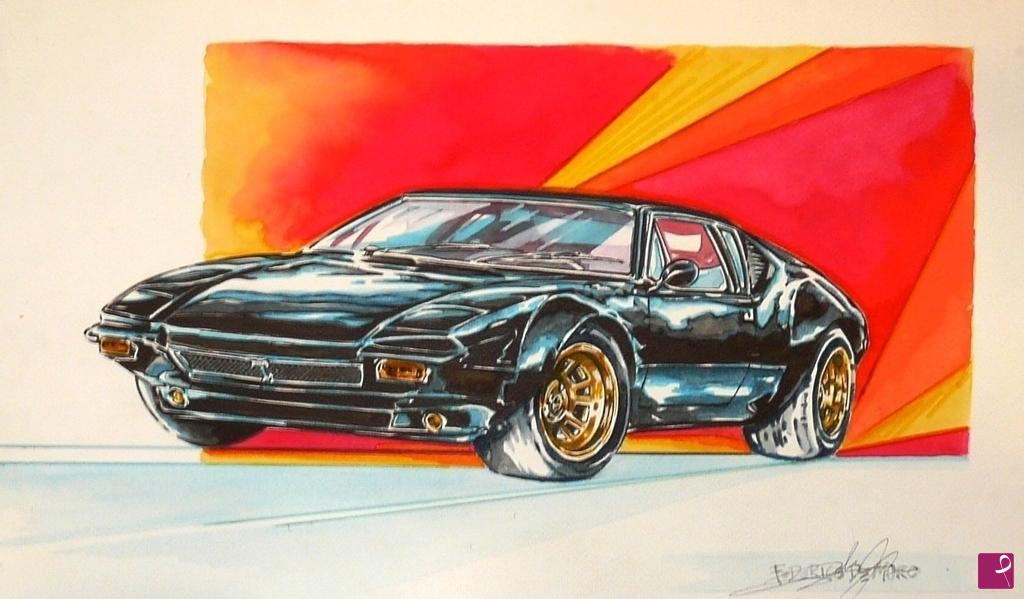 quadri in vendita online - disegno DE TOMASO PANTERA 1973