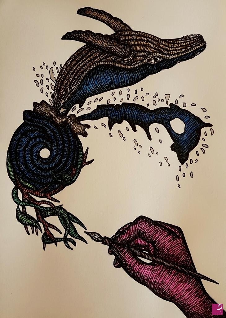 quadri in vendita online - Disegno nel disegno 