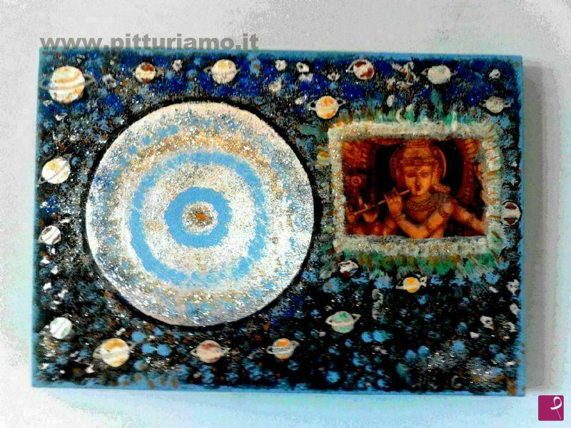 quadri in vendita online - Divine Love/Sri Krishna 