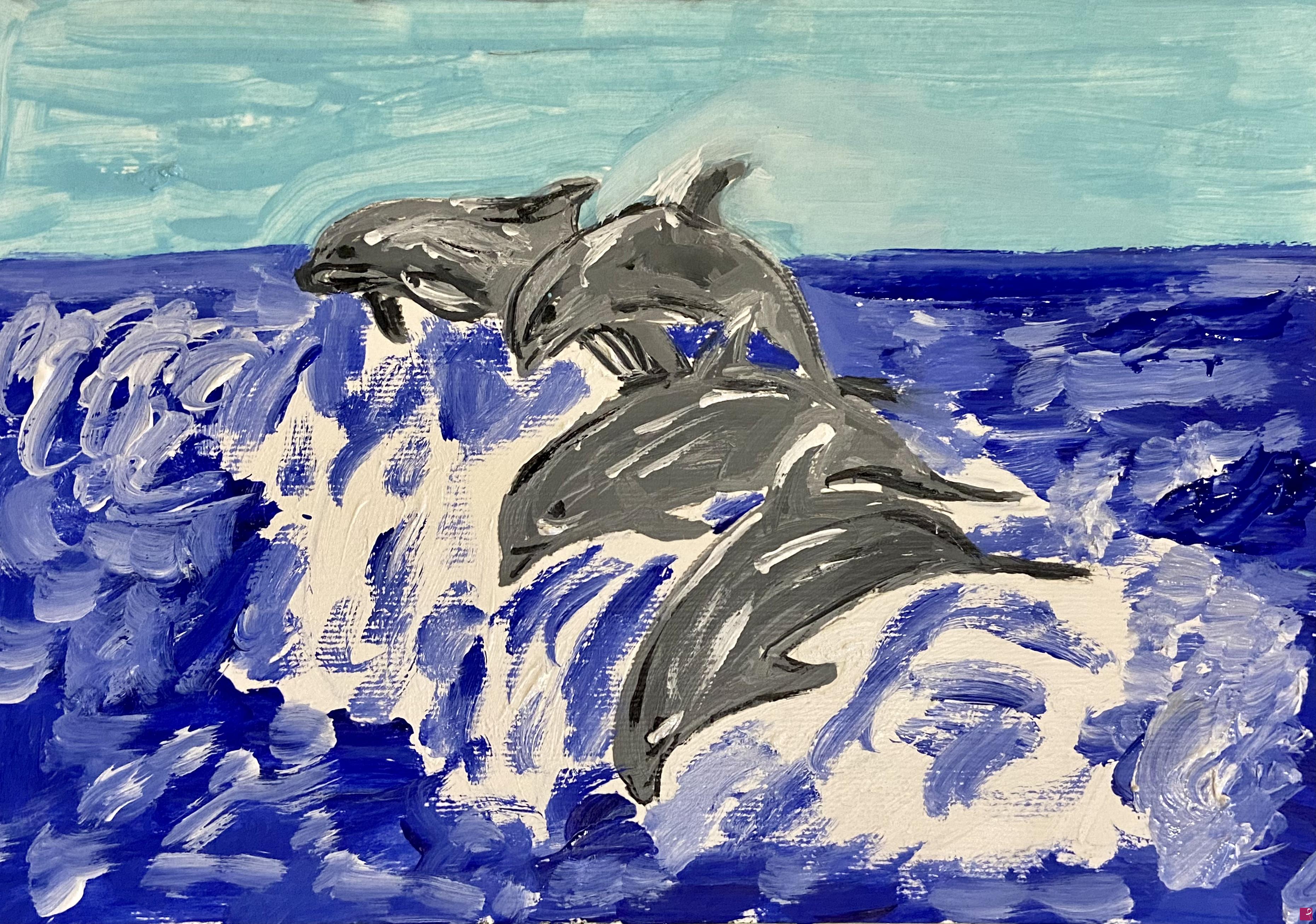 quadri in vendita online - Dolphins 