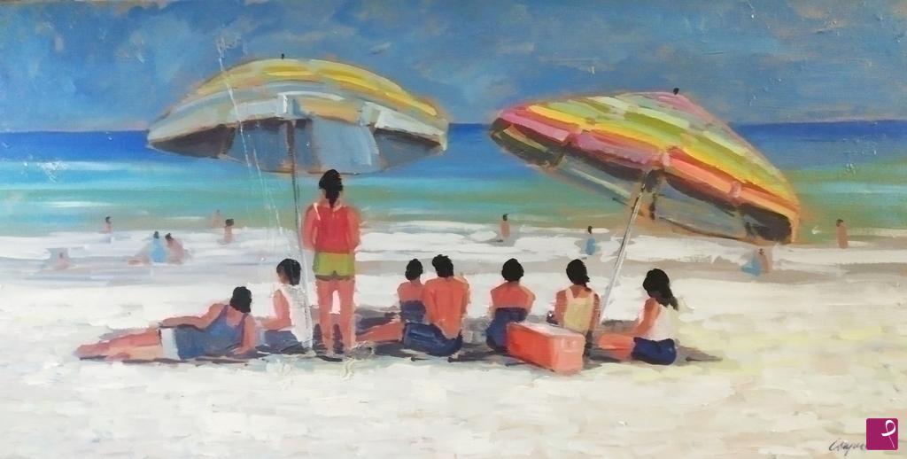 quadri in vendita online - Domenica al mare