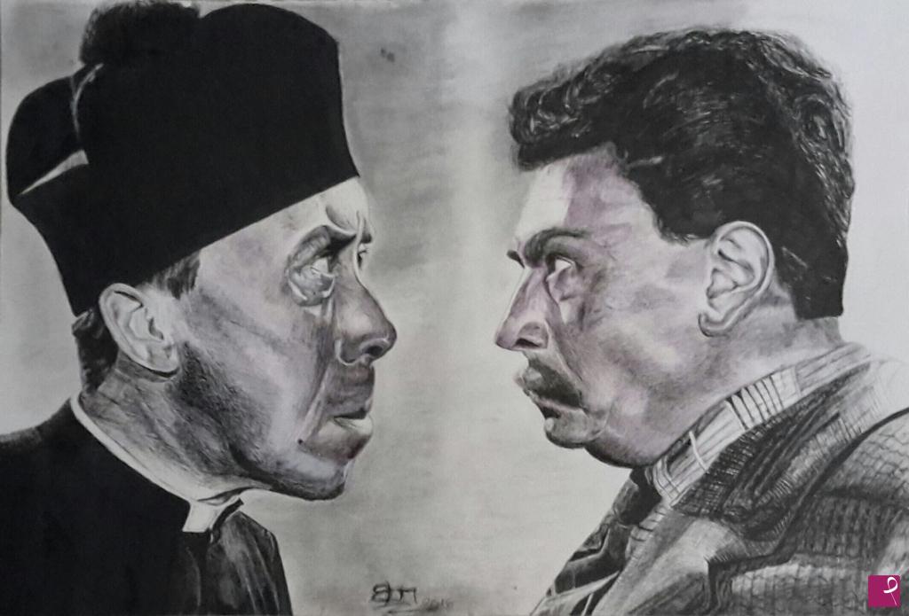 quadri in vendita online - Don Camillo e Peppone