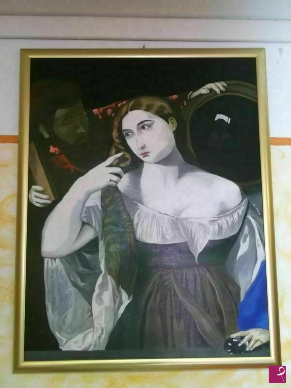 quadri in vendita online - Donna allo specchio