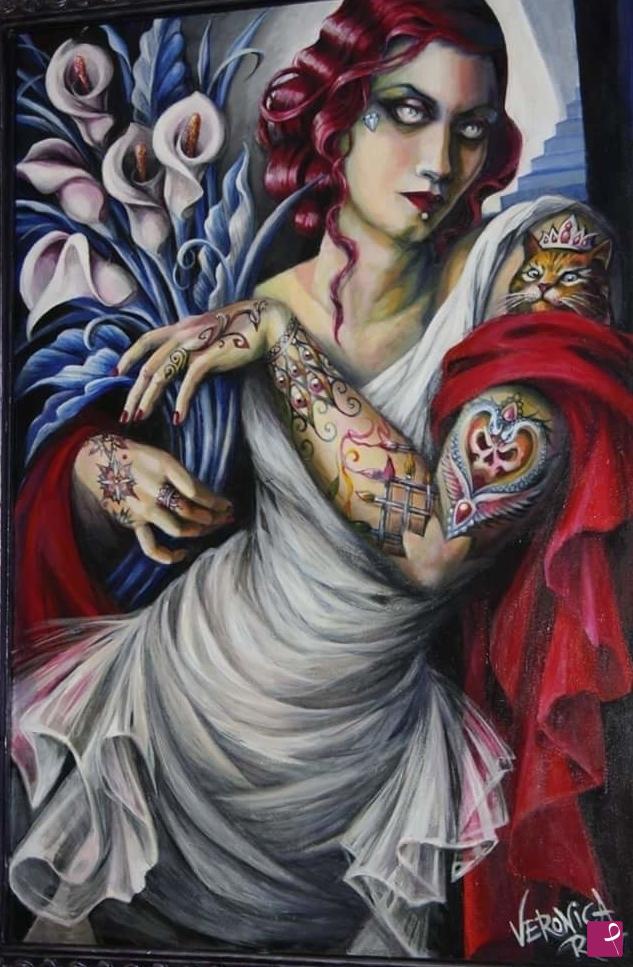 quadri in vendita online - Donna calle tattoo