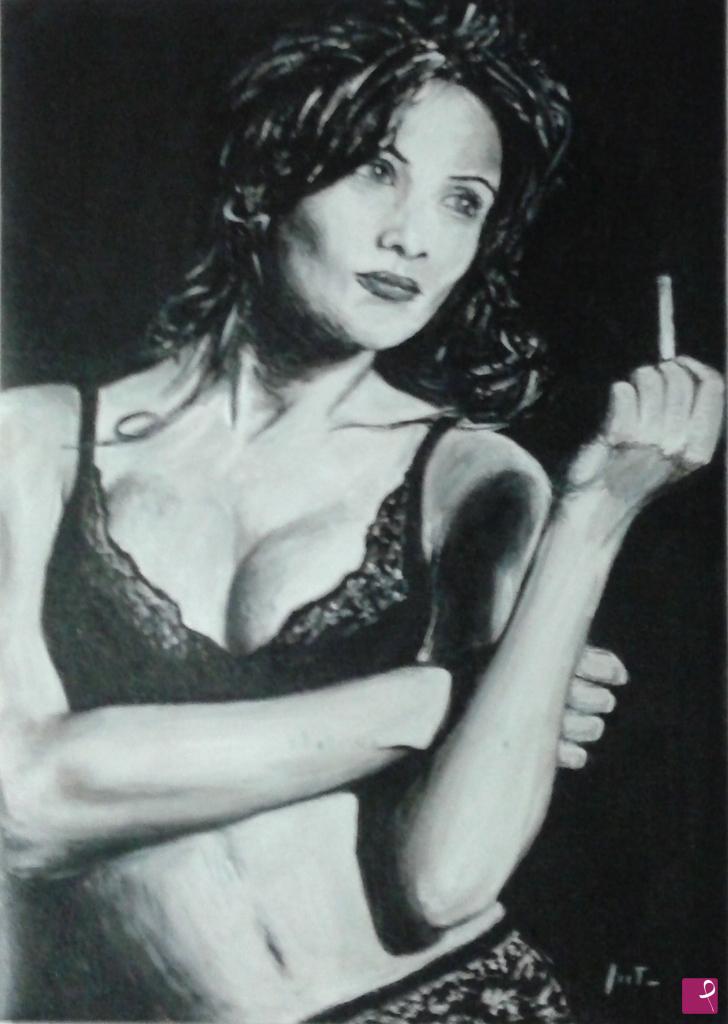 quadri in vendita online - Donna che fuma