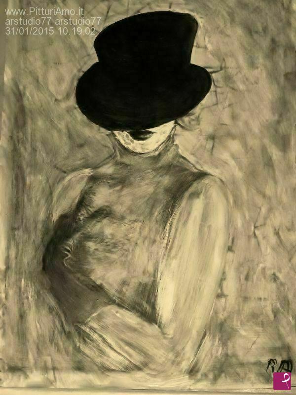 quadri in vendita online - DONNA CON CAPPELLO