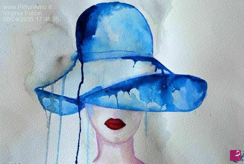 quadri in vendita online - DONNA CON CAPPELLO