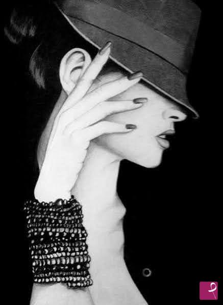 quadri in vendita online - DONNA CON CAPPELLO 
