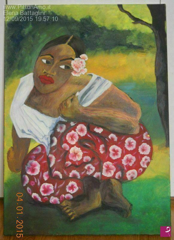 quadri in vendita online - donna con stola le donne di Gauguin