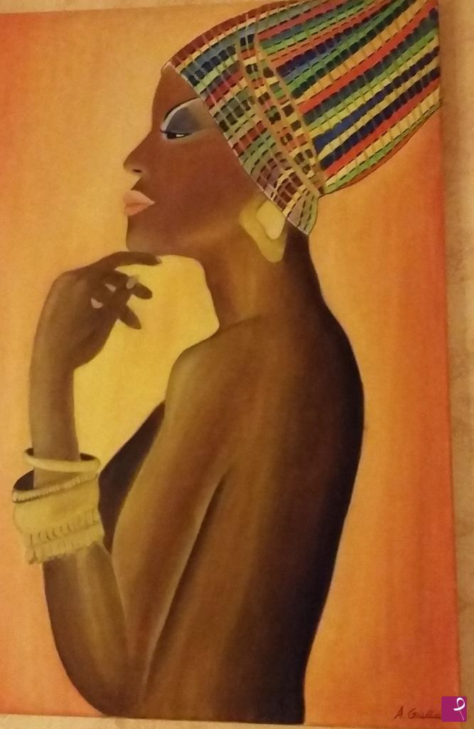 quadri in vendita online - donna di colore