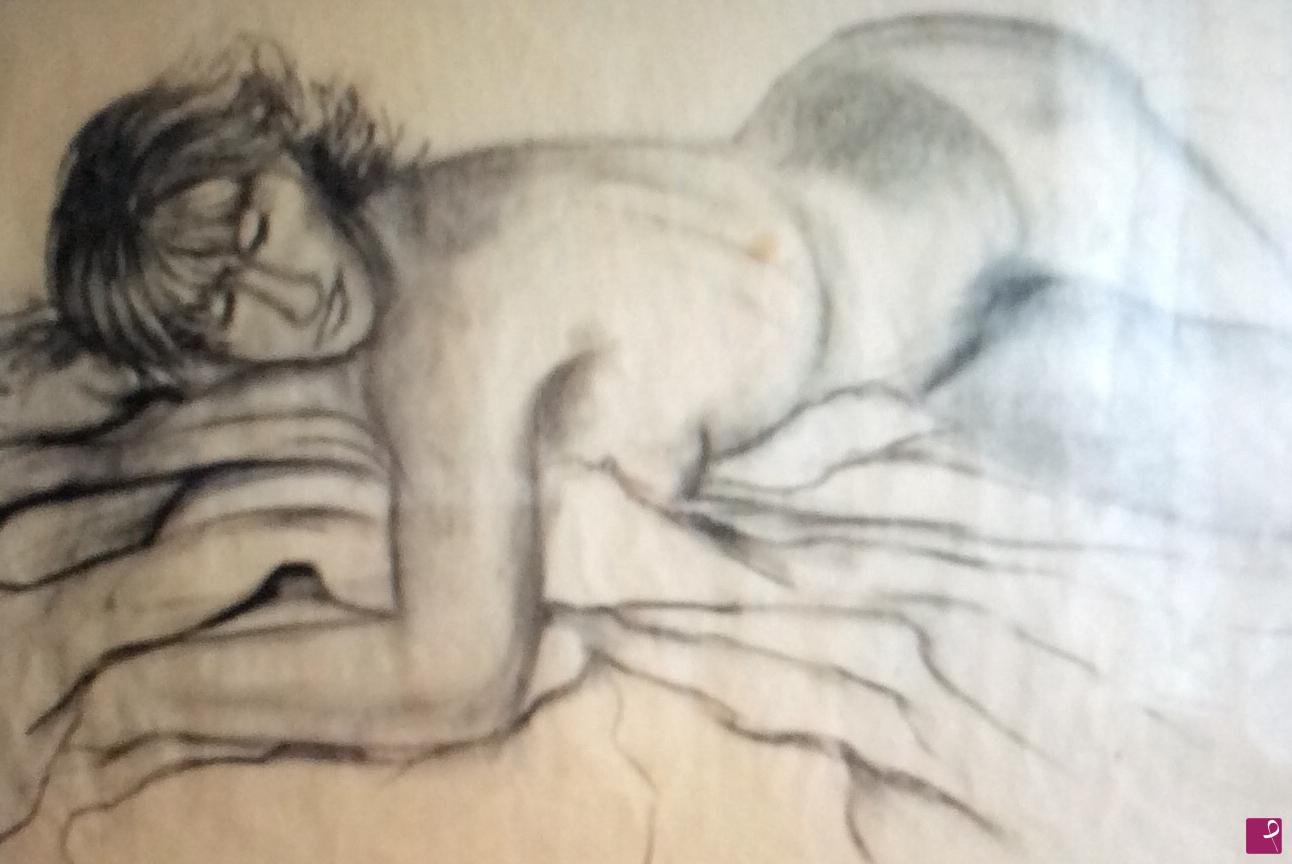 quadri in vendita online - Donna dormiente disegno dal  vero