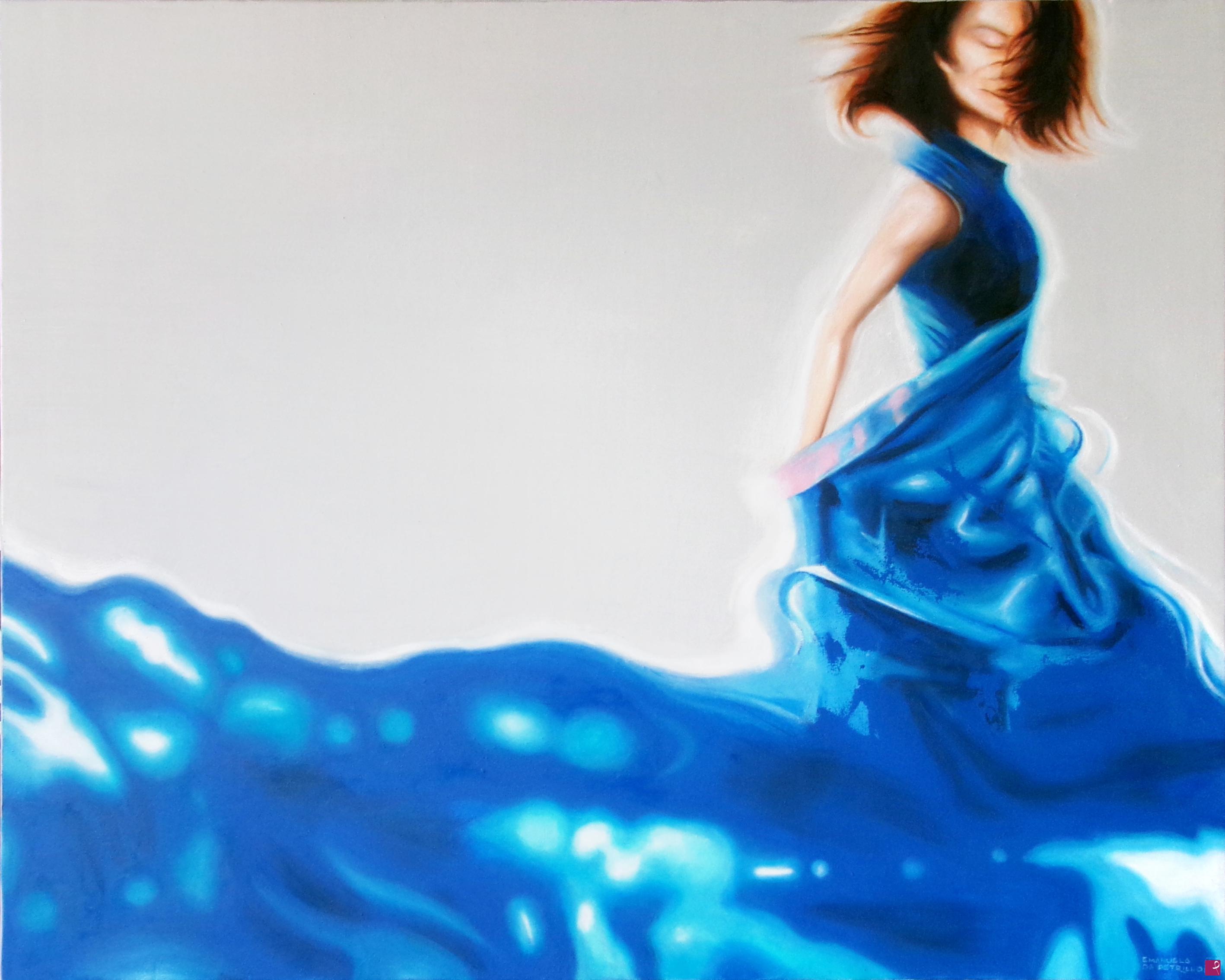 quadri in vendita online - Donna in blu