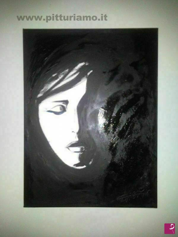 quadri in vendita online - donna in chiaroscuro