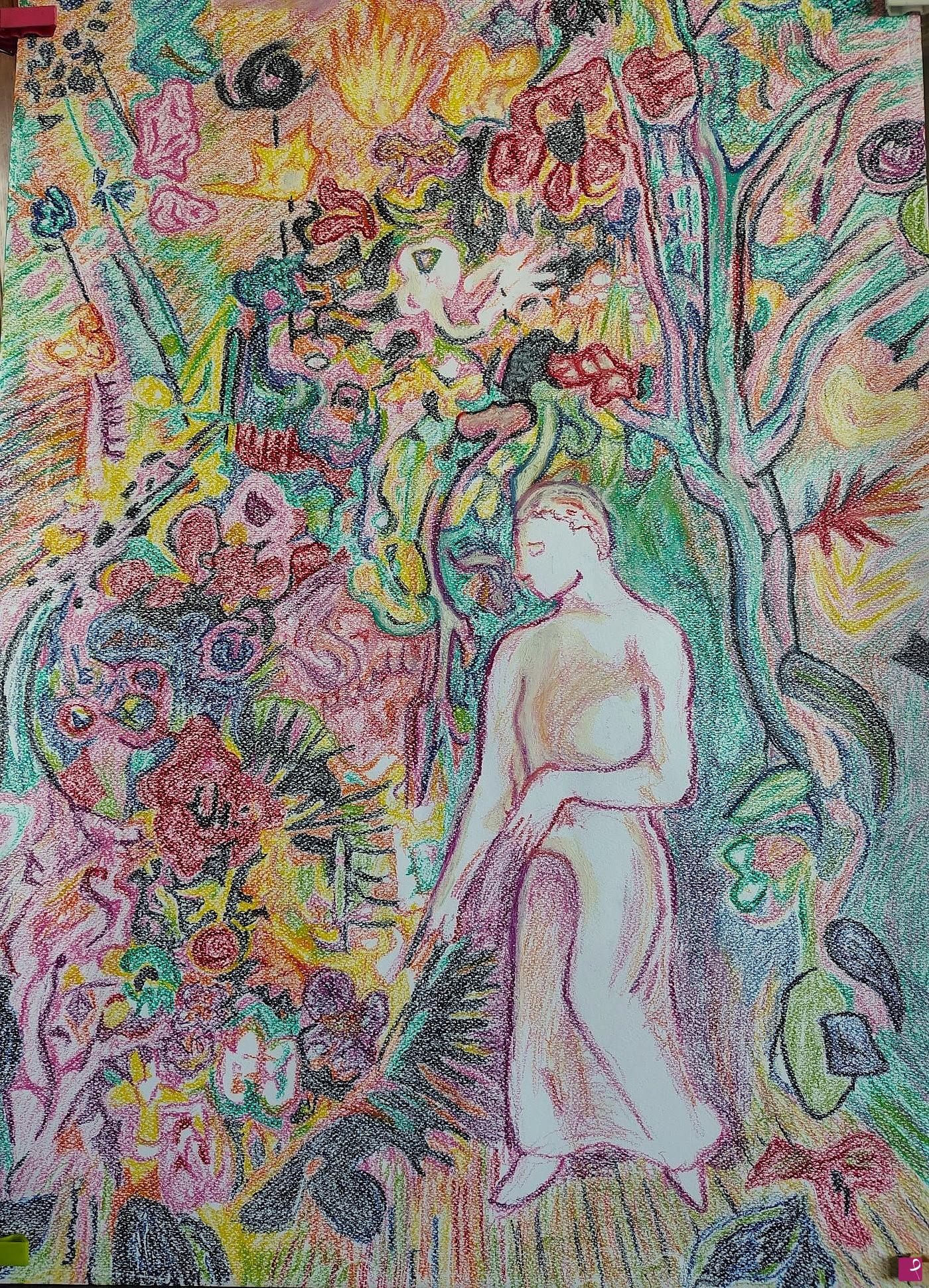 quadri in vendita online - Donna in fiore