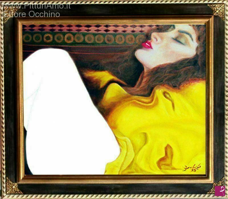 quadri in vendita online - Donna in giallo