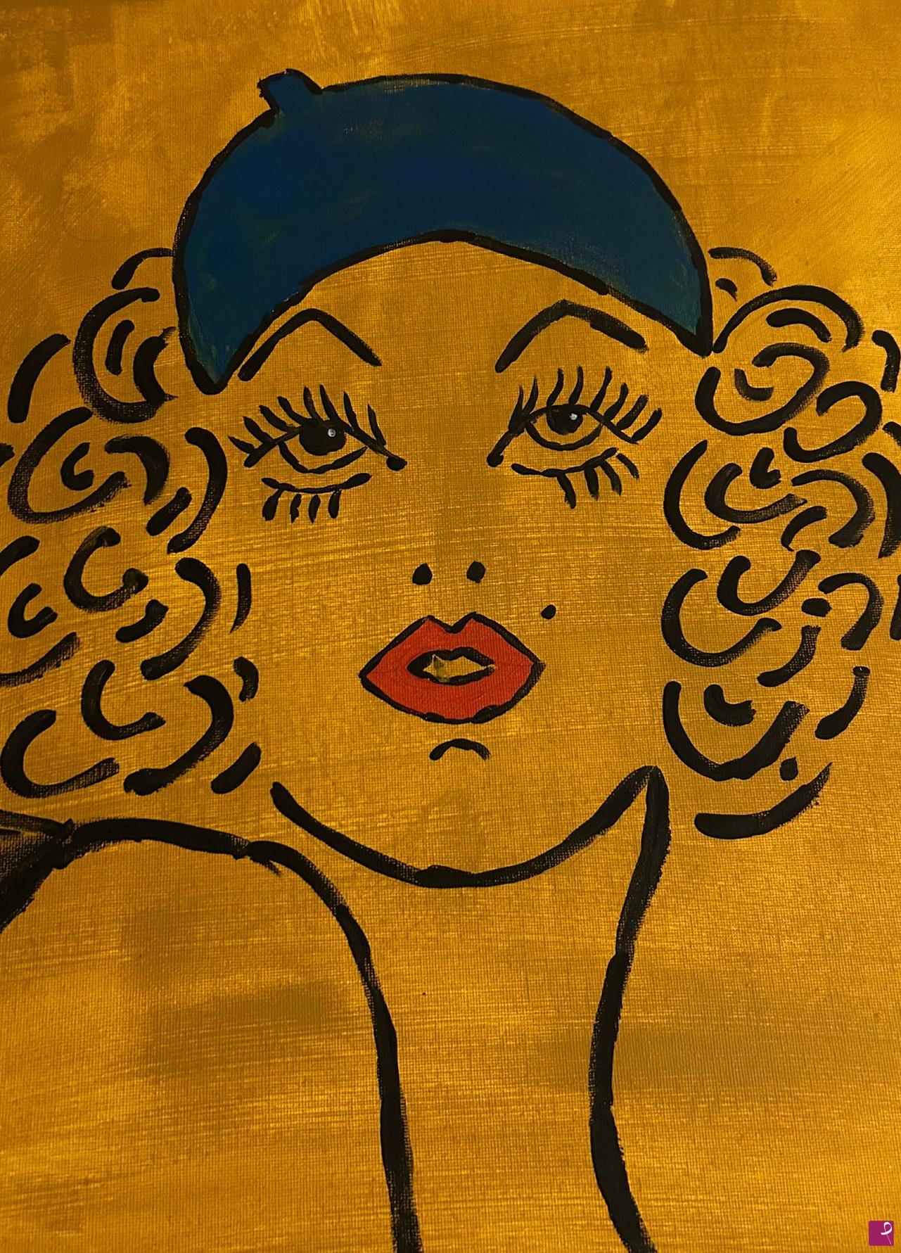 quadri in vendita online - Donna in Giallo