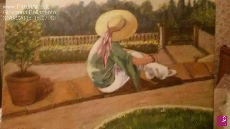 quadri in vendita online - donna in giardino