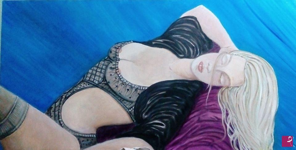 quadri in vendita online - donna in lingerie