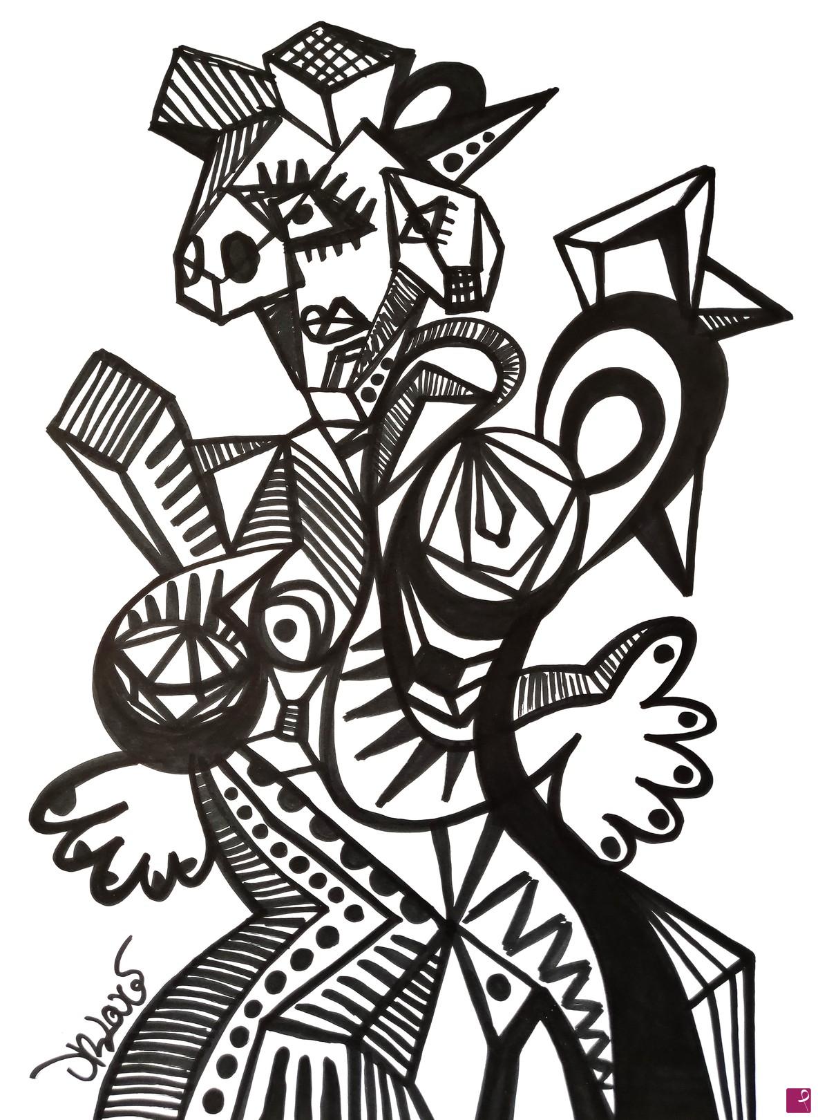 quadri in vendita online - Donna in posa ( Tributo a Pablo Picasso )