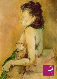 quadri in vendita online - Donna in rosa