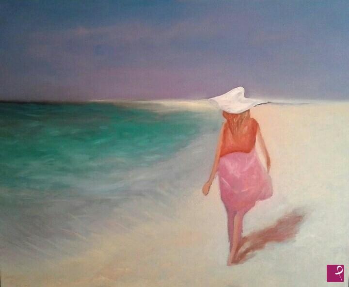 quadri in vendita online - Donna in Spiaggia