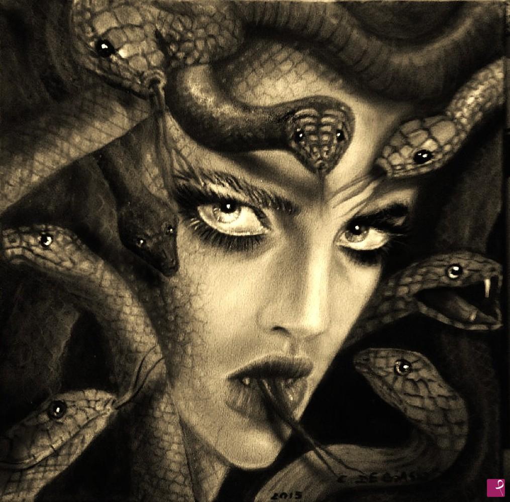 quadri in vendita online - Donna  medusa