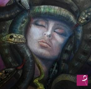 quadri in vendita online - Donna Medusa riposa